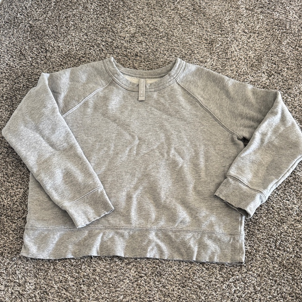 Athleta Heather Gray Fleece-Lined Sweatshirt